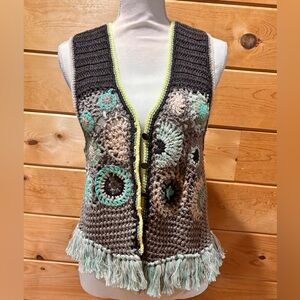 Free People Desert Rose Crochet Vest